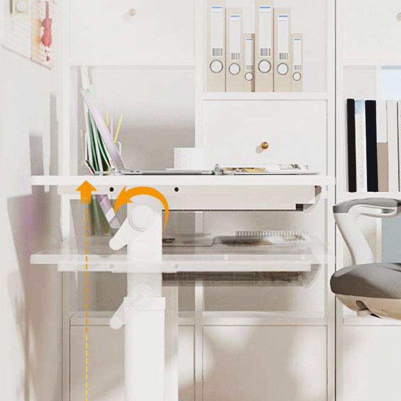 Contemporary Adjustable Height Writing Desk White T-shape Base Office Desk Clearhalo 'furn' 'furn_office_desk' 'Furniture' 'Office Desks' 'Office Furniture' 'office_desk' 1200x1200_8b8bebaa-8809-4db5-802d-854704dddc42