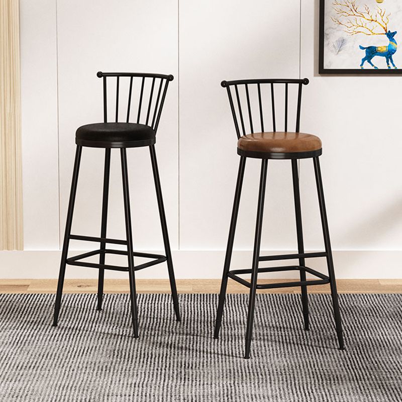 Modern Armless Backrest Counter Stool Steel Milk Tea Shop Bar Stool with Leather Cushion Clearhalo 'Bar Furniture' 'Bar Stools' 'bar_stools' 'furn' 'furn_bar_stools' 'furniture_bar_stools' 'Kitchen & Dining Furniture' 'kitchen&dining_furn' 'kitchen' 'kitchen_furn' Furniture' 1200x1200_8b8e1e46-49b2-40c7-8ffe-d8c2b3321b2f