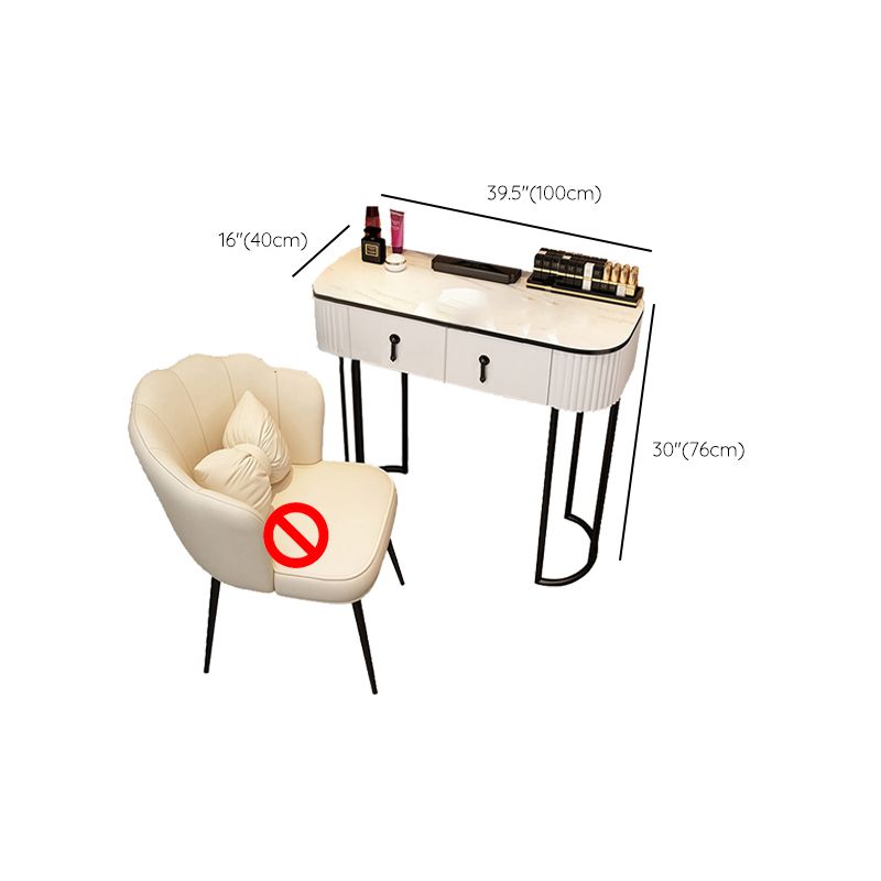 Modern Bedroom Vanity Dressing Table Mirror Wood Makeup Vanity Desk with Drawer