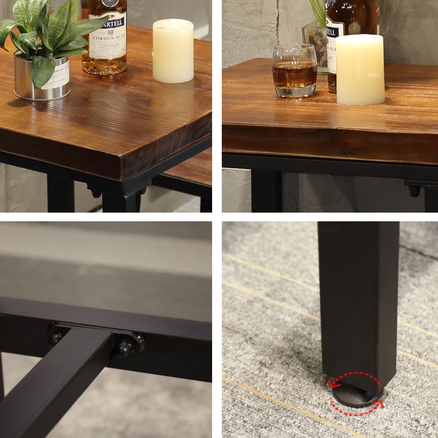 Juego de mesa de Bar Industrial de 1/3/4/5 piezas, mesa cuadrada de madera de pino para cafetería
