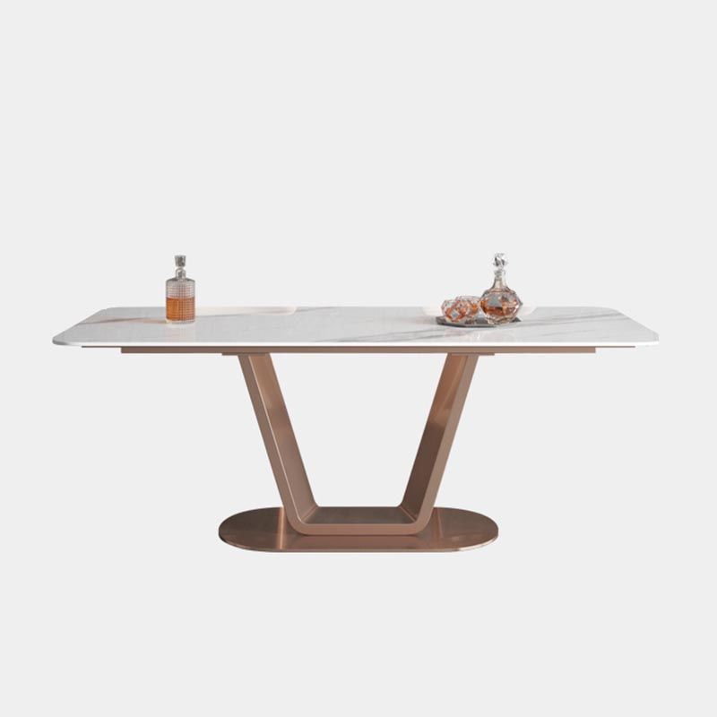 Rose Base Pedestal Casual Dining Table Rectangle Traditional Luxury Dining Table Clearhalo 'Dining Tables & Seating' 'Dining Tables' 'dining_table' 'furn' 'furn_dining_table' 'Furniture' 'Kitchen & Dining Furniture' 1200x1200_8b9085f2-0887-42a7-9932-c1d078e327ec