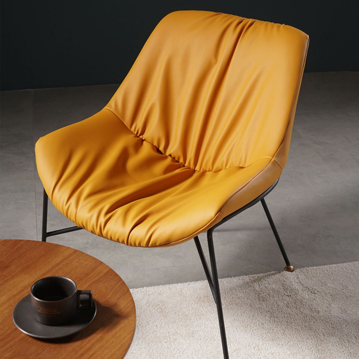 Contemporary Style Leather Chair Armless Chair with Metal Legs for Kitchen Clearhalo ' kitchen&dining_furn' 'Dining Chairs' 'Dining Tables & Seating' 'dining_chair' 'furn' 'furn_dining_chair' 'Furniture' 'furniture_dining_chair' 'Kitchen & Dining Furniture' 'kitchen' 1200x1200_8b90fbfc-92ba-4dfa-9166-0b8be0751f07