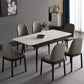 Modern Stone and Steel Dinette Set 1/4/5/7 Pieces Indoor Dining Table Set