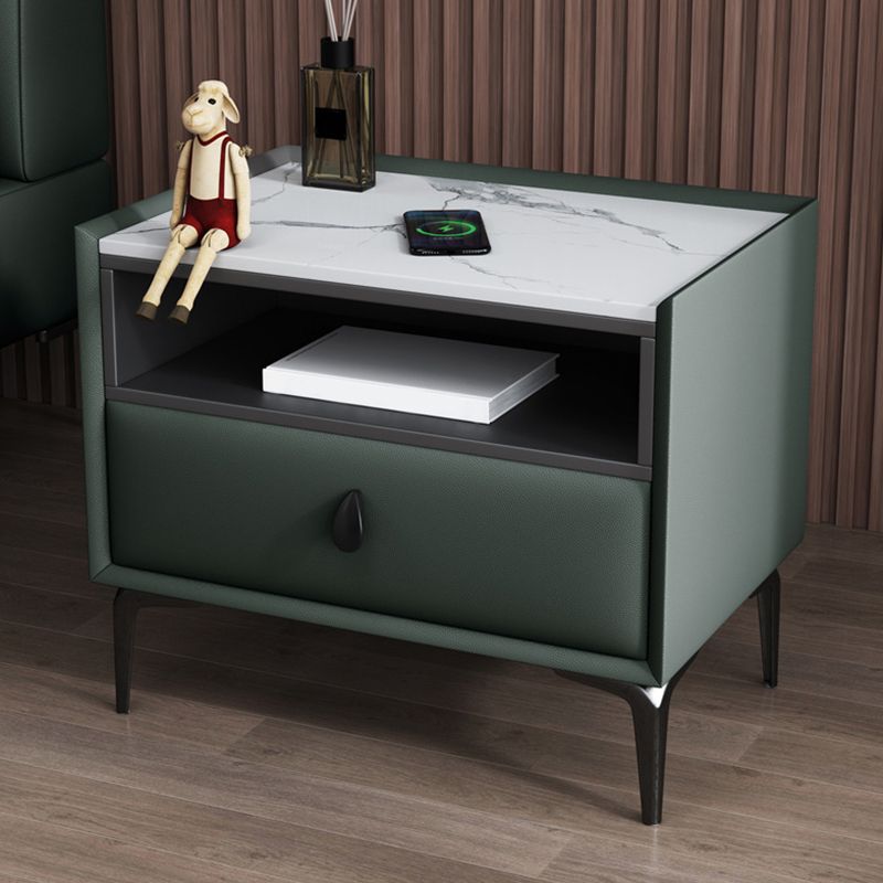 Stand de nuit en pierre / bois 19,69 "Tall Modern 1 - Tirer-Diroir