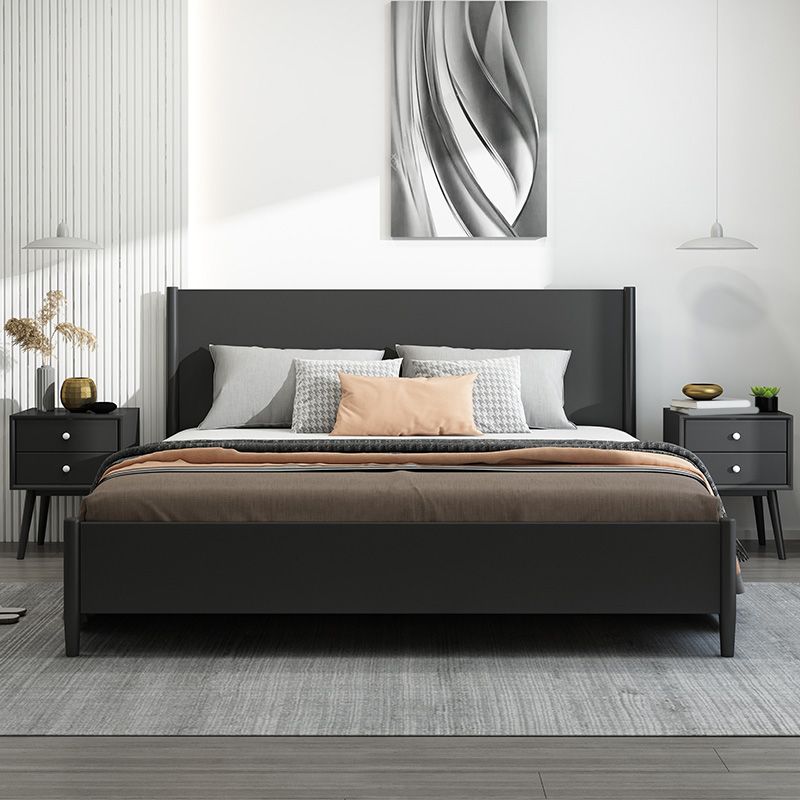 Scandinavian Wooden Panel Standard Bed with Rectangular Headboard Clearhalo 'Bedroom Furniture' 'Beds' 'furn' 'furn_beds' 'Furniture' 1200x1200_8b94291d-0897-4610-9158-82f385245ca5