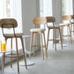 Nordic Style PU Leather Bar-stool Square Seat Counter Bar Stool with Wooden Legs Clearhalo 'Bar Furniture' 'Bar Stools' 'bar_stools' 'furn' 'furn_bar_stools' 'Furniture' 'Kitchen & Dining Furniture' 1200x1200_8b9443d7-74a7-4cf5-8509-440fcbc1fb69