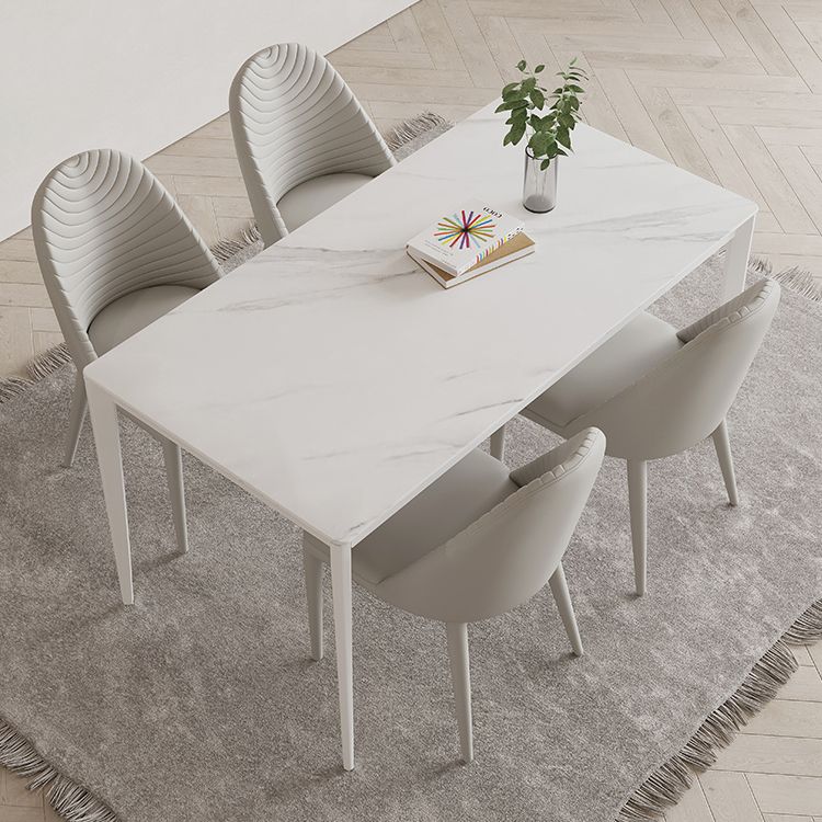 Rectangle Dining Site Table Simplicity Style Stone Dinner Table with 4 Legs Clearhalo ' dining_table' 'Dining Tables & Seating' 'Dining Tables' 'Furniture' 'furniture_dining_table' 'Kitchen & Dining Furniture' 'kitchen&dining_furn' 'kitchen' 'kitchen_dining_table' 1200x1200_8b944e34-08d1-44ef-ab1e-ac551c333d86