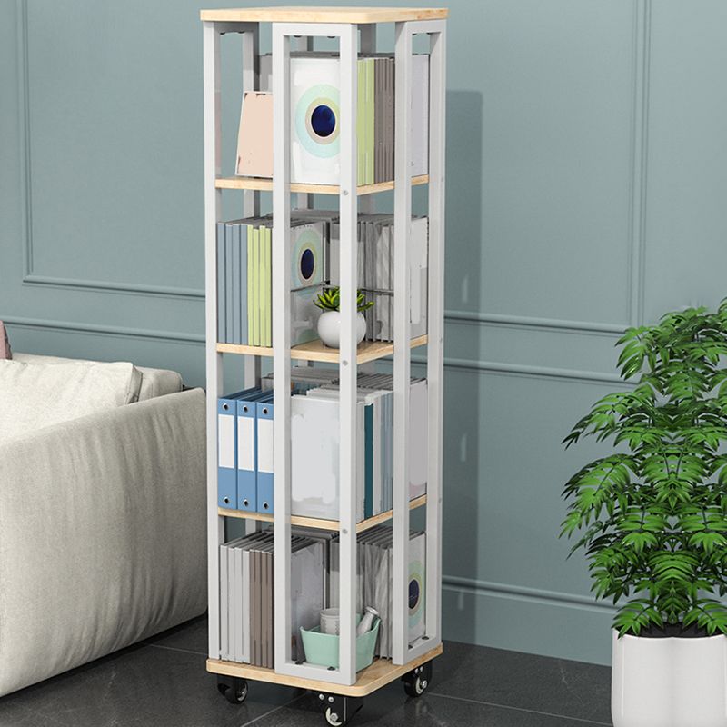 Contemporary Standard Shelf Metal Shelf Bookcase with Casters Clearhalo 'Bookcases' 'furn' 'furn_bookcases' 'Furniture' 'Office Furniture' 1200x1200_8b96ffda-4d28-4b9e-9aa4-dd0f8acb8d5b