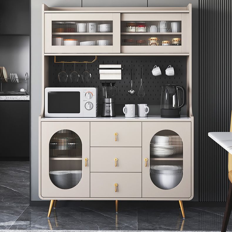 Servidor de estantería ajustable de liderazgo de madera de ingeniería de Glam. Para sala de estar para sala de estar