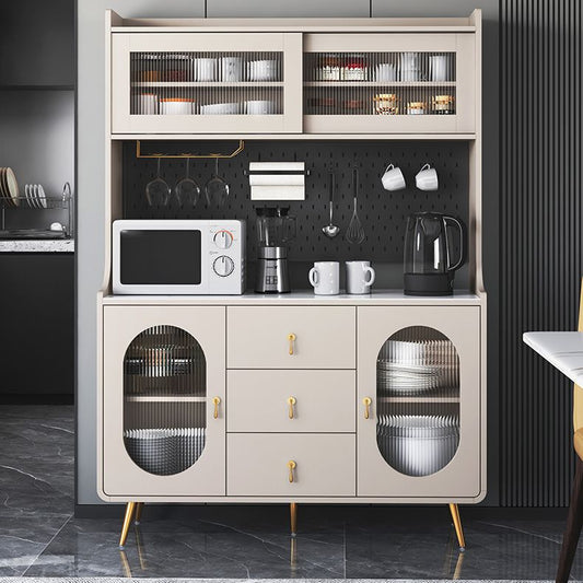 Server di scaffalature regolabili in legno ingegnerizzato glam per soggiorno