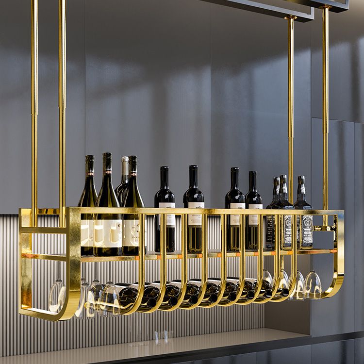 Luxe hangende wijnfleshouder metalen keukenwijn rack fles