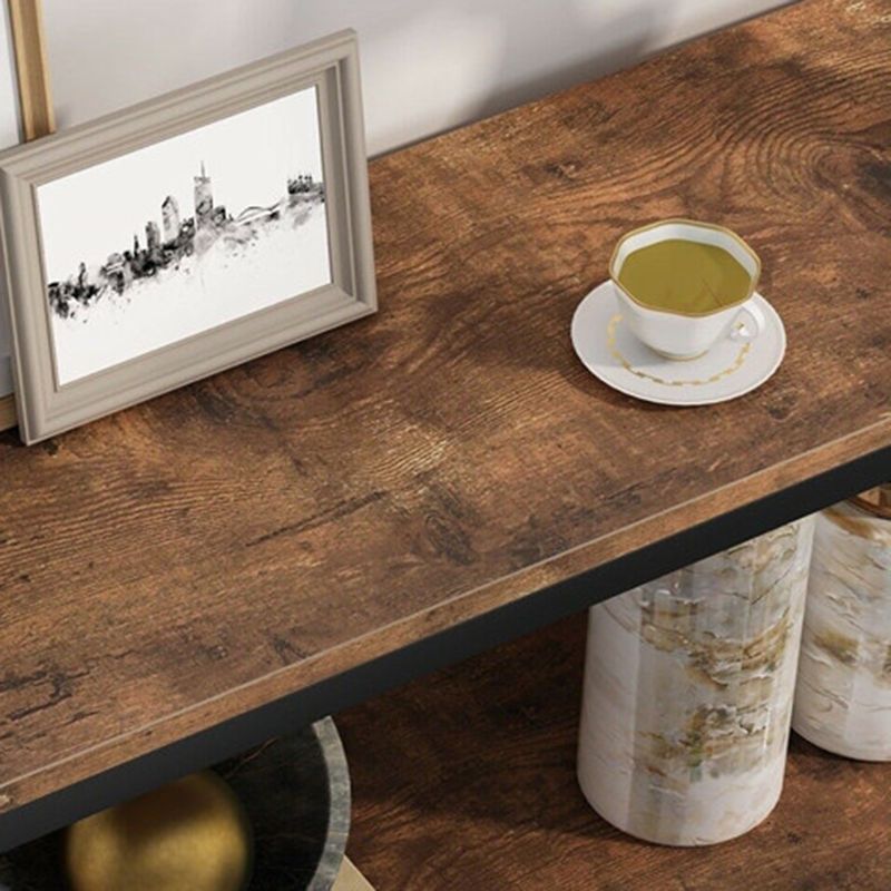 Console del pavimento del pavimento del rettangolo moderno con console in legno massiccio di metà secolo