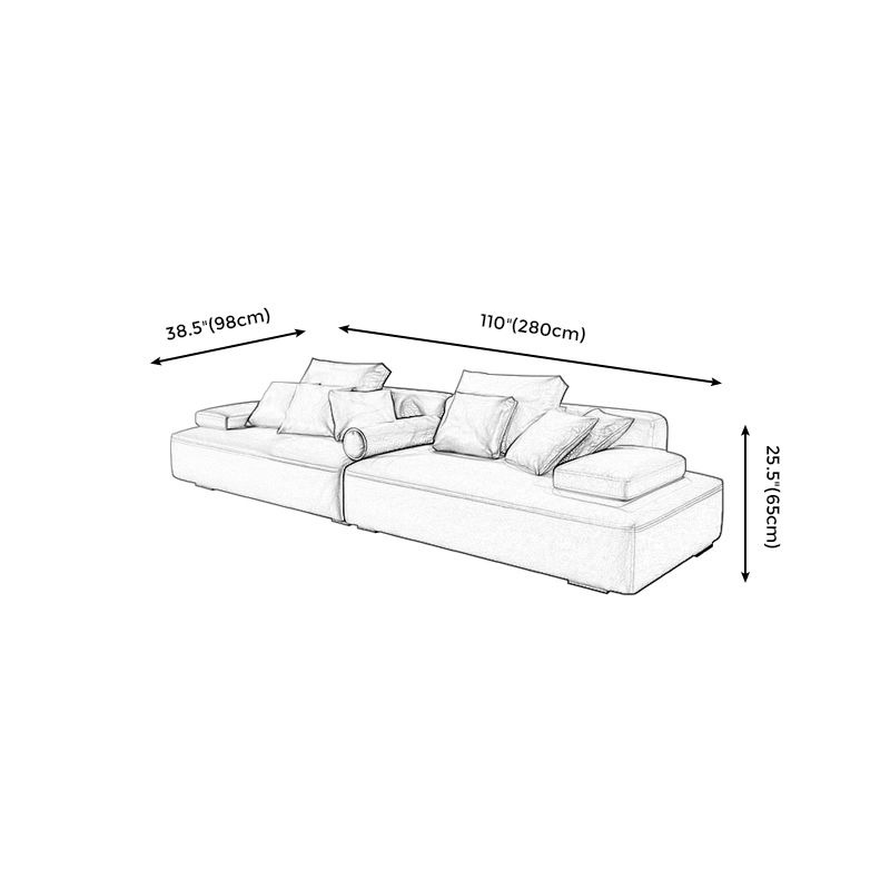 Transitional Modern Stain Resistant Sofa with Bolster Pillows 25.6"H Square Arm Sofa Clearhalo 'furn' 'furn_sofas' 'Furniture' 'furniture_sofas' 'kitchen' 'kitchen_sofas' 'Living Room Furniture' 'Sofa' 'sofas' 1200x1200_8b99a41f-9138-4349-850f-cbc2b60d1830