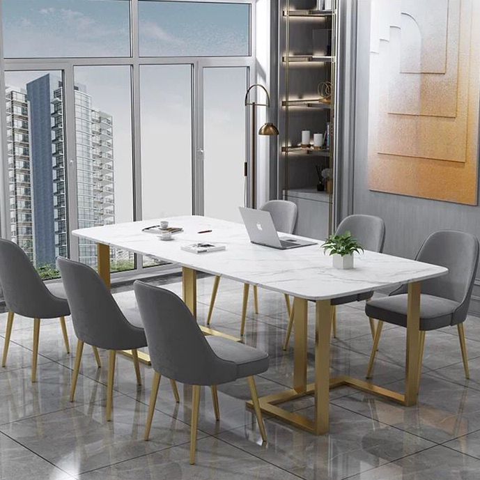 Contemporary Style Rectangle Table Set 1/2/7 Pieces Dining Set for Home Clearhalo 'Dining Room Sets' 'Dining Tables & Seating' 'dining_room_set' 'furn' 'furn_dining_room_set' 'Furniture' 'Kitchen & Dining Furniture' 1200x1200_8b9b8726-f66e-4101-9f9e-81926d0cfa09