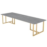 Modern Sintered Stone Office Desk Rectangle Gray Top Desk for Office