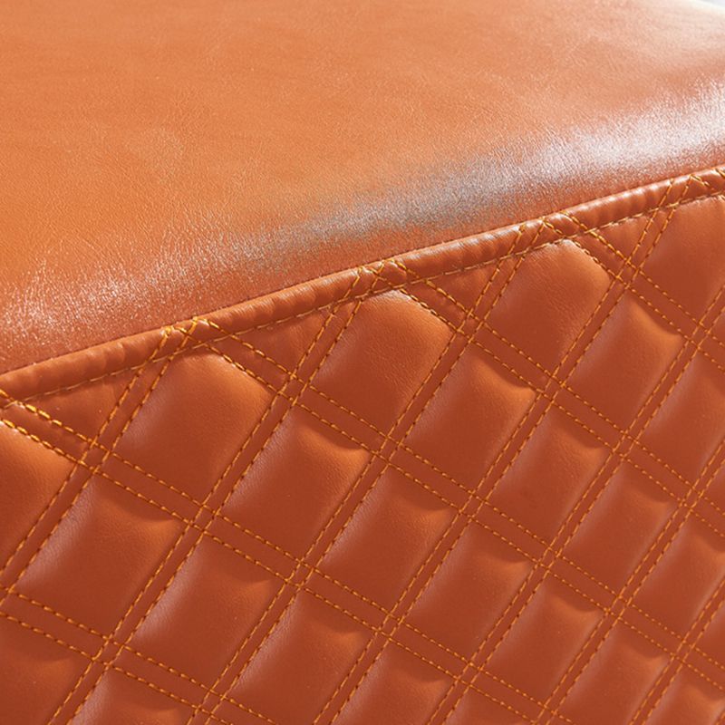 Glam Pouf Ottoman Faux Leather Upholstered Square Ottoman with Metal Legs Clearhalo 'furn' 'furn_ottomans_poufs' 'Furniture' 'Living Room Furniture' 'Ottomans & Poufs' 'ottomans_poufs' 1200x1200_8b9f5f4e-ff8c-4d3c-8e83-b1afdcb6ef9f