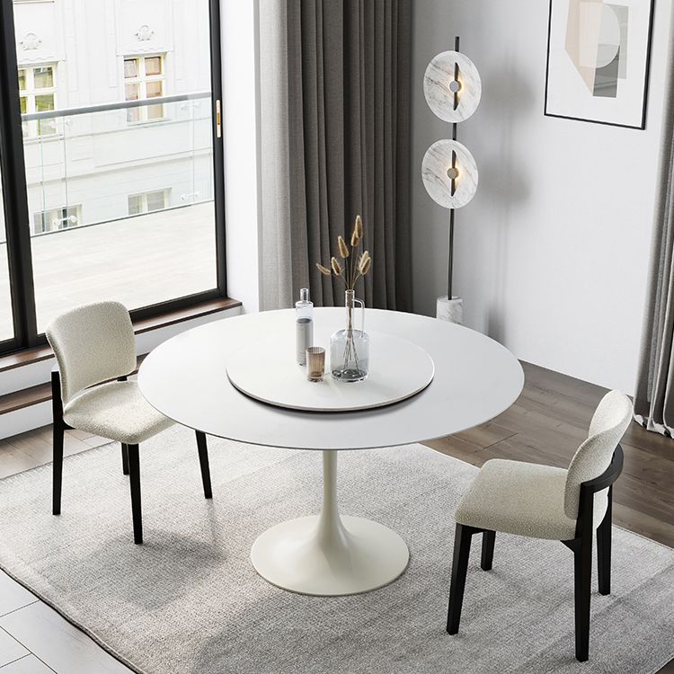 Round Dining Table Tulip Base Dining Table in White for Dining Room Clearhalo 'Dining Tables & Seating' 'Dining Tables' 'dining_table' 'furn' 'furn_dining_table' 'Furniture' 'Kitchen & Dining Furniture' 1200x1200_8ba06fdb-18c4-4a0e-99f1-1b2f7ad7cd99