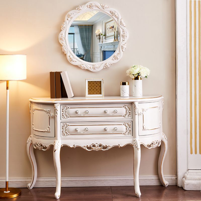 Free Form Shape Contemporary Console Table White Wood Console Sofa Table