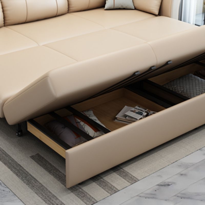 Modern Sleeper Sofa Flared Arms Futon Sleeper Sofa Bed with Storage