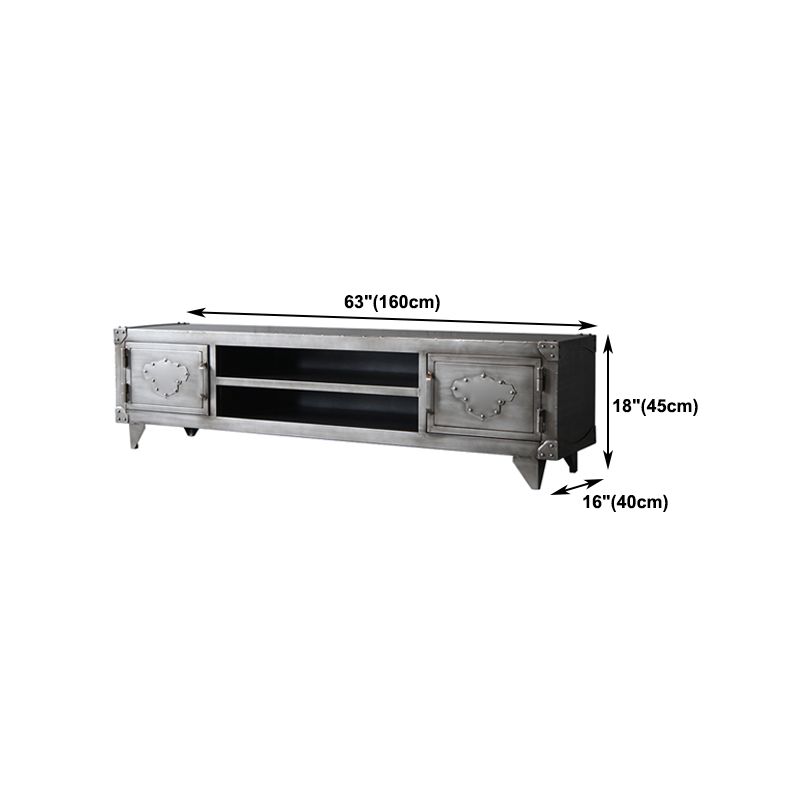 Console TV grigia in stile TV da 17,72 "H in stile TV con 2 porte per soggiorno