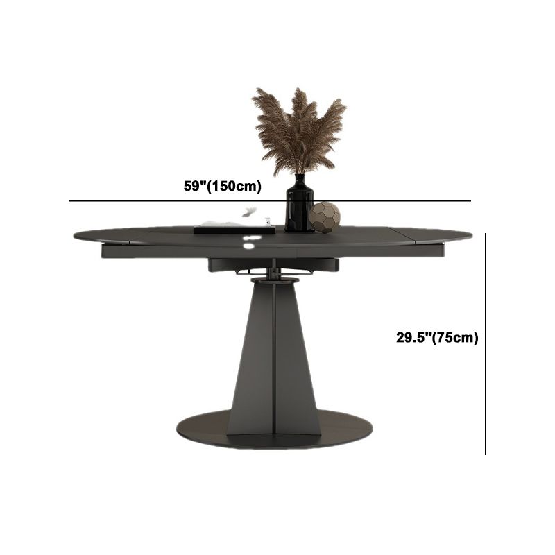 Runder Esstisch-Set aus gesintertem Stein im modernen Stil, 1/3/4/7-teiliges Esstisch-Set