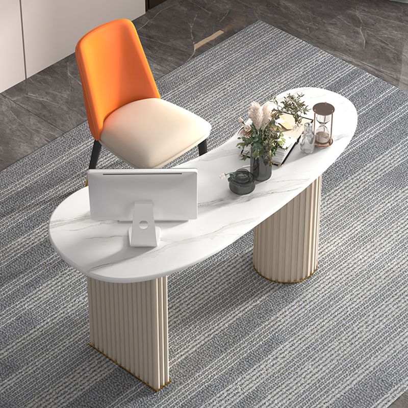 Sintered Stone Desk Modern & Contemporary White Bedroom Writing Desk Clearhalo 'furn' 'furn_office_desk' 'Furniture' 'furniture_office_desk' 'Office Desks' 'Office Furniture' 'office_desk' 1200x1200_8ba2e55f-dd61-445e-8d75-ca9398f4c589