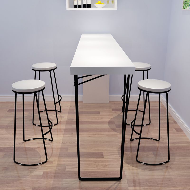 Modern White Metal Bistro Accent Dining Table Cafe Rectangle Patio Bar Table Clearhalo 'Bar Furniture' 'Bar Tables' 'bar_tables' 'furn' 'furn_bar_tables' 'Furniture' 'furniture_bar_tables' 'Kitchen & Dining Furniture' 'kitchen&dining_furn' 'kitchen' 1200x1200_8ba3c546-9fef-4e95-970d-cf9ff2dc7c2b