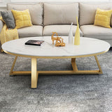 Faux Marble and Stone Coffee Table Cross Legs Cocktail Table Clearhalo 'Coffee & Accent Tables' 'Coffee Tables' 'coffee_tables' 'furn' 'furn_coffee_tables' 'Furniture' 'furniture_coffee_tables' 'Living Room Furniture' 1200x1200_8ba48ae8-0cf9-4f06-a72b-0e81748be685