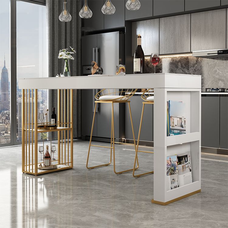 Indoor Modern Counter Height Set Stone Top Storage 1/2/3 Pieces Pub Dining Set Clearhalo 'Bar Furniture' 'furn' 'furn_home_bar_bar_sets' 'Furniture' 'Home Bars & Bar Sets' 'home_bar_bar_sets' 'Kitchen & Dining Furniture' 1200x1200_8ba4bd0f-7250-4e7e-9185-dcc8b2a79e55