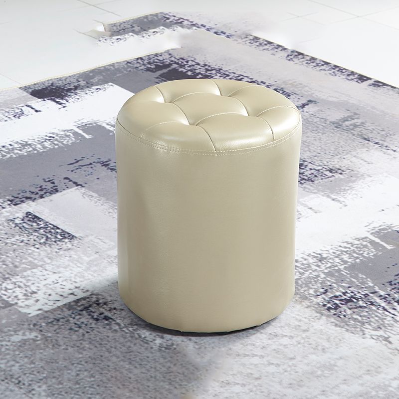 Modern Ottoman Water Resistant Tufted Leather Round Foot Stool Ottoman Clearhalo 'furn' 'furn_ottomans_poufs' 'Furniture' 'Living Room Furniture' 'Ottomans & Poufs' 'ottomans_poufs' 1200x1200_8ba55ecd-5317-404b-9ac6-18f46c5bc908