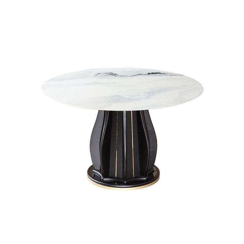 Contemporary Dining Table Stone and Solid Wood Dinette Table Clearhalo 'Dining Tables & Seating' 'Dining Tables' 'dining_table' 'furn' 'furn_dining_table' 'Furniture' 'Kitchen & Dining Furniture' 1200x1200_8ba6543f-2873-408e-99b3-aa2f28b5ad57