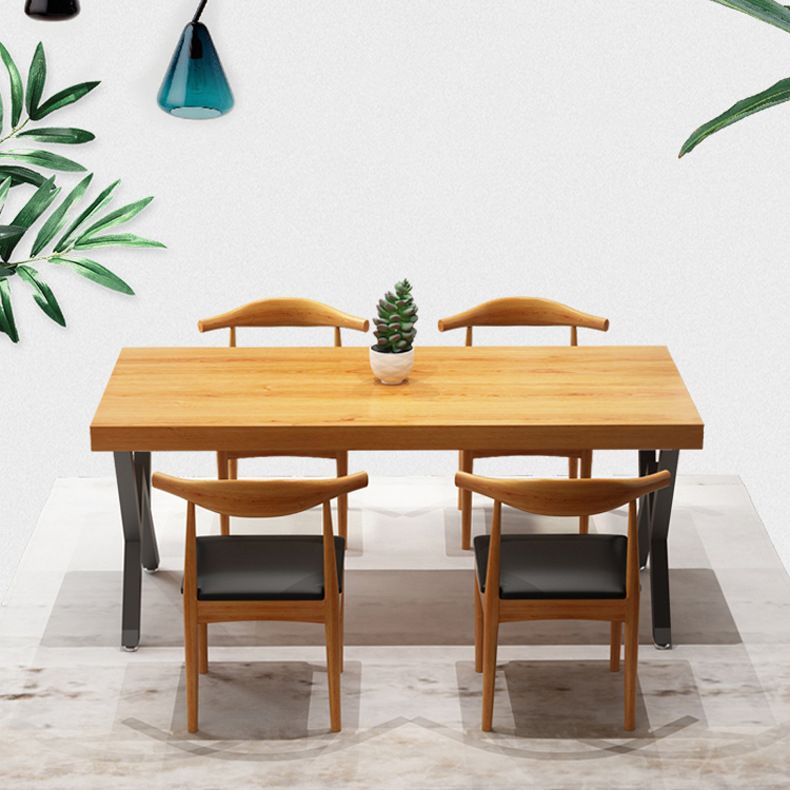 Sillas de comedor de madera sólida de 1/4/5 piezas industriales en marrón