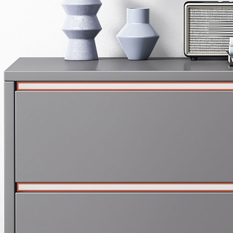 Cassettiera moderna per camera da letto, in legno ingegnerizzato, colore grigio, con cassetti