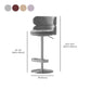 Contemporary Low Back Dining Stool Adjustable Height Bar Stool with Footrest
