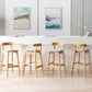 Solid Wood Armless Bar Chair Modern Low Back Bar Stool with Wooden Legs