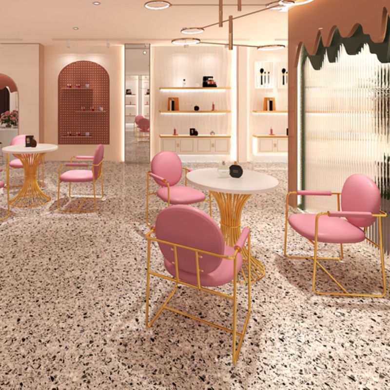 Industrial Kitchen Dining Chairs King Louis Back Arm Chair with Gold Base