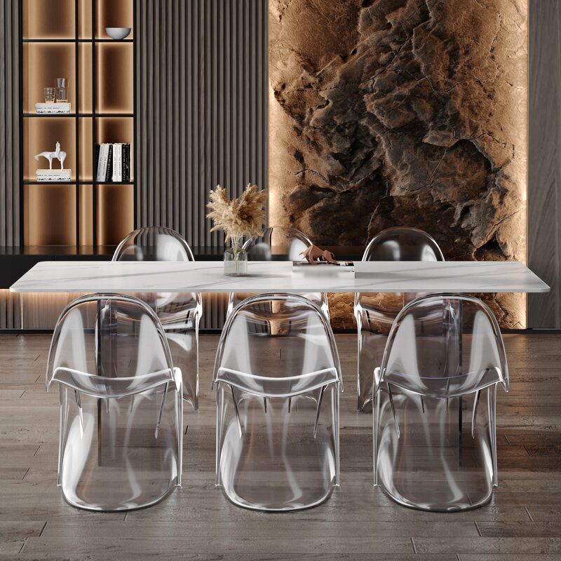 Rectangle Table à manger de base transparente