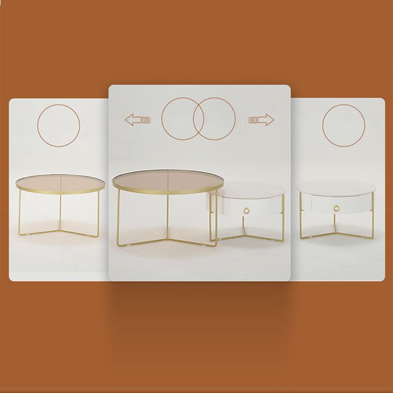 Glass and Slate Cross Legs Coffee Table Modern Round Table for Living Room Clearhalo 'Coffee & Accent Tables' 'Coffee Tables' 'coffee_tables' 'Furniture' 'furniture_coffee_tables' 'Living Room Furniture' 1200x1200_8bad6de3-41fc-4329-a3fa-ac19430b1add