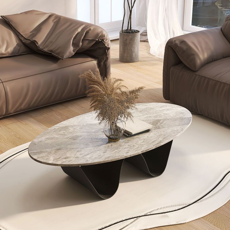 Glam Abstracts Cocktailtisch, ovaler Couchtisch für Wohnzimmer