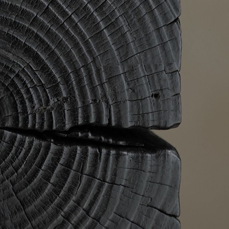 Tavolo laterale a blocco in legno massiccio Tavolo da estremità quadrata, larga 11,8 pollici in nero