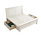 84,65 inch breed traditioneel paneelbed massief houten bedframe met hoofdeinde