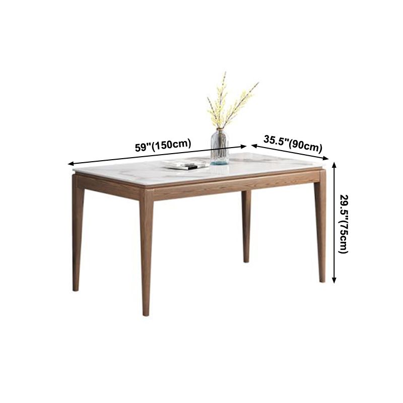 Mid-Century Modern Rectangle Dining Table Sintered Stone Table with 4 Legs Wood Base Clearhalo ' dining_table' 'Dining Tables & Seating' 'Dining Tables' 'furn' 'furn_dining_table' 'Furniture' 'furniture_dining_table' 'Kitchen & Dining Furniture' 'kitchen&dining_furn' 'kitchen' 'kitchen_dining_table' 1200x1200_8bb0ea65-b8db-41d8-9438-fade6d9ddd02