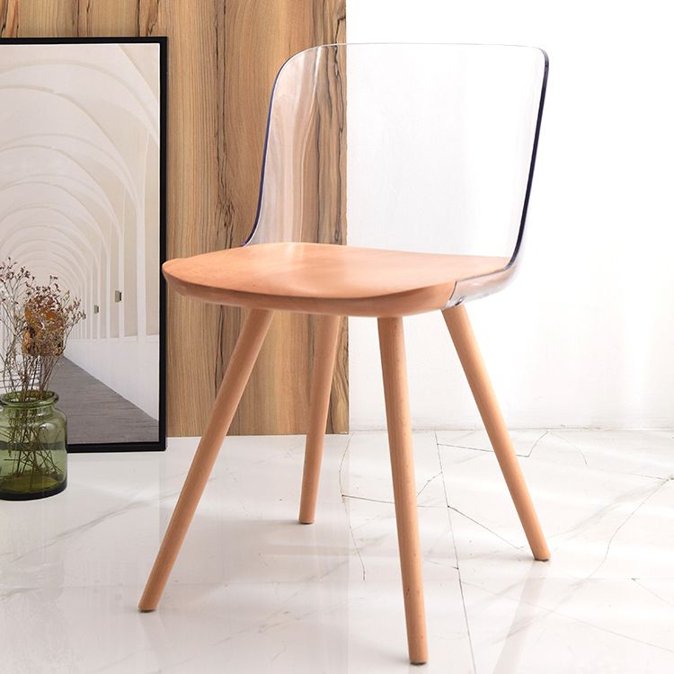 Sedie da pranzo in legno in legno acrilico in stile contemporaneo