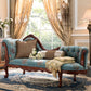 French Country Upholstered Chaise Lounge Couch One Armed Lounge Chair