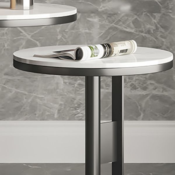 Tavolo laterale accento contemporaneo round piedistallo soggiorno tavolo in metallo