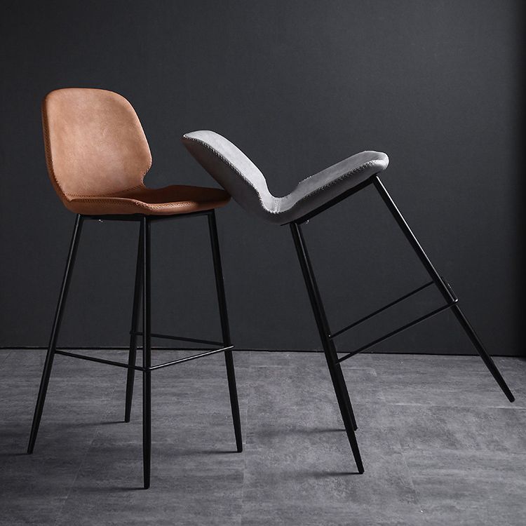 Sgabello scandinavo in metallo Sgabello da banco imbottito in ecopelle per la casa