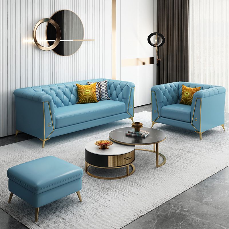 Sofá de brazo de esmoquin de cuero con faux contemporáneo de 30.7 "para sala de estar para sala de estar