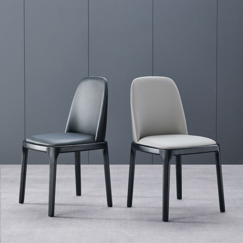 Contemporary Style Leather Chair Wooden Parsons Armless chair for Dining Room Clearhalo ' kitchen&dining_furn' 'Dining Chairs' 'Dining Tables & Seating' 'dining_chair' 'furn' 'furn_dining_chair' 'Furniture' 'furniture_dining_chair' 'Kitchen & Dining Furniture' 'kitchen' 1200x1200_8bb47f80-2126-4f9f-84e2-609cce53926e