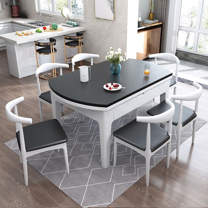 Modern Scalable Stone Dining Table Rubber Legs for Dining Room Clearhalo 'Dining Tables & Seating' 'Dining Tables' 'dining_table' 'furn' 'furn_dining_table' 'Furniture' 'Kitchen & Dining Furniture' 1200x1200_8bb56b87-fc6f-4cd9-962b-7a22e9dedeeb