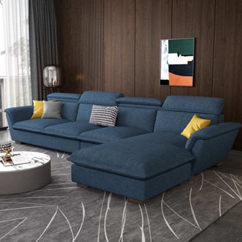 Flared Arm L-Shape Sectional Right Hand Facing Sofa and Chaise for Four People Clearhalo 'furn' 'furn_sectionals' 'Furniture' 'furniture_sectionals' 'kitchen' 'kitchen_sectionals' 'Living Room Furniture' 'Sectionals' 1200x1200_8bb609ab-ad9a-4b6c-9255-0c014ac2894d